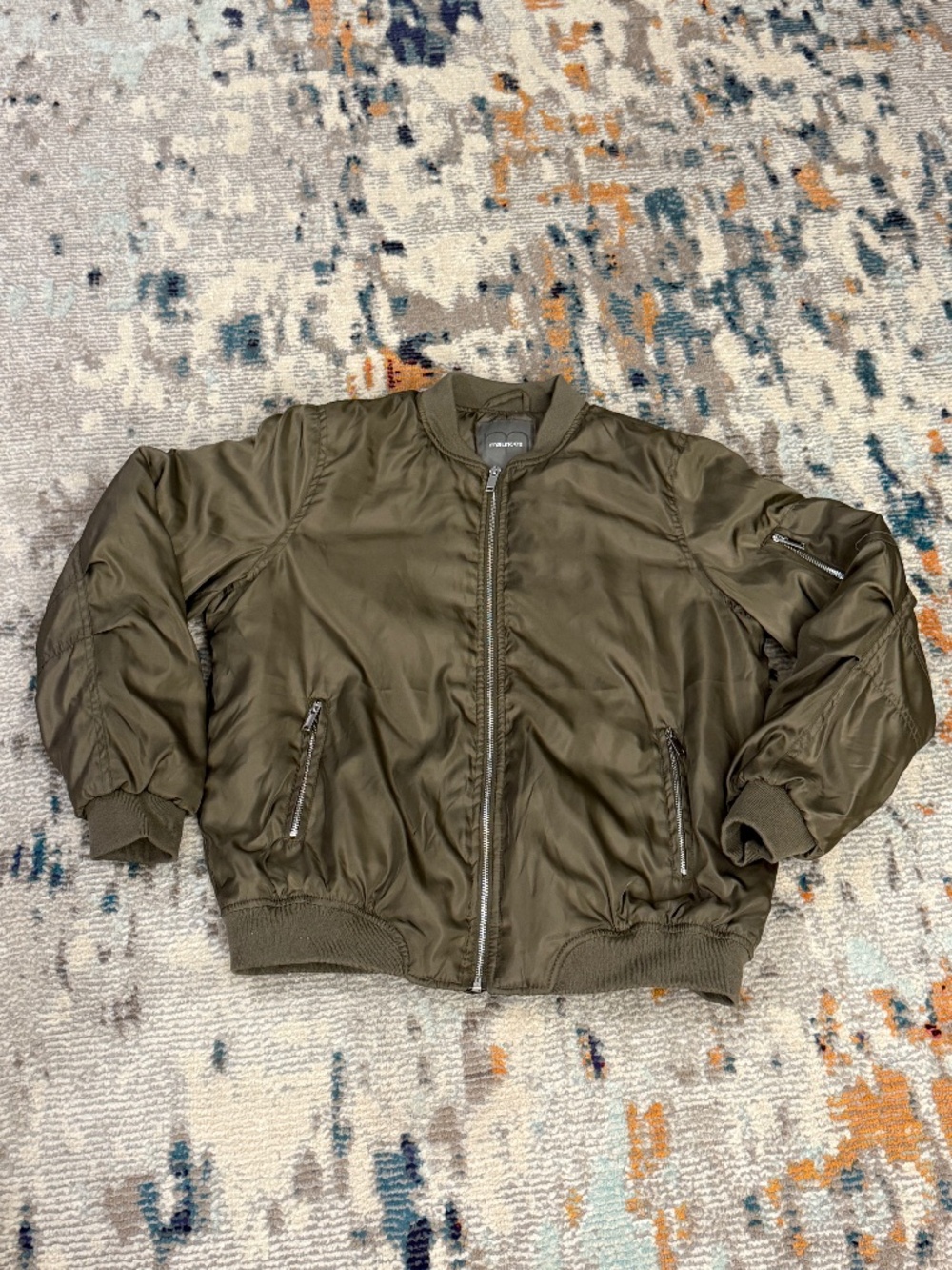 NWT Military Olive Green Bomber Flight jacket; fall winter utility casual street